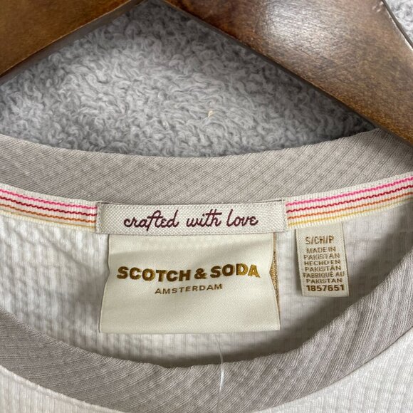 NEW Scotch & Soda Men's S White Short Sleeve Knit Tee Shirt - Picture 6 of 11